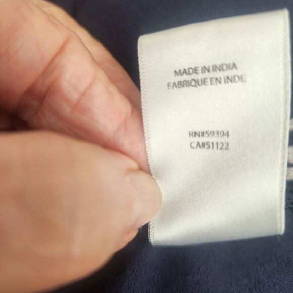 BeachLunchLounge Button Down Tunic-Navy Gray Stripe-Viscose-M-Coastal Grandma - Picture 10 of 11